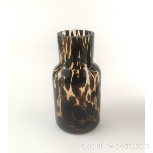 Leopard Print Vase Leopard Tortoise Shell Glass Vase black leopard vase Supplier